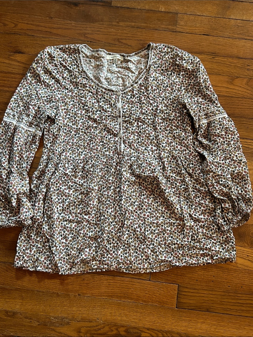 Max Studio 3/4 Sleeve Floral Blouse
